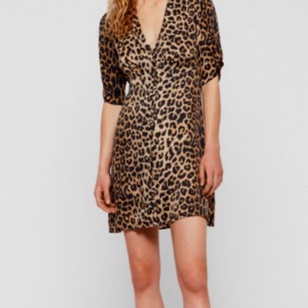 All Saints Koto Leopard Dress XS